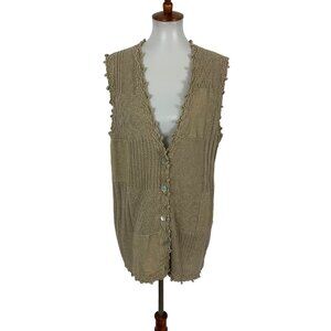 Cambridge Dry Goods Knit Vest Small Brown Sweater NWT Cottagecore